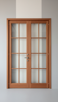 Hardwood-Framed Floor-to-Ceiling Window