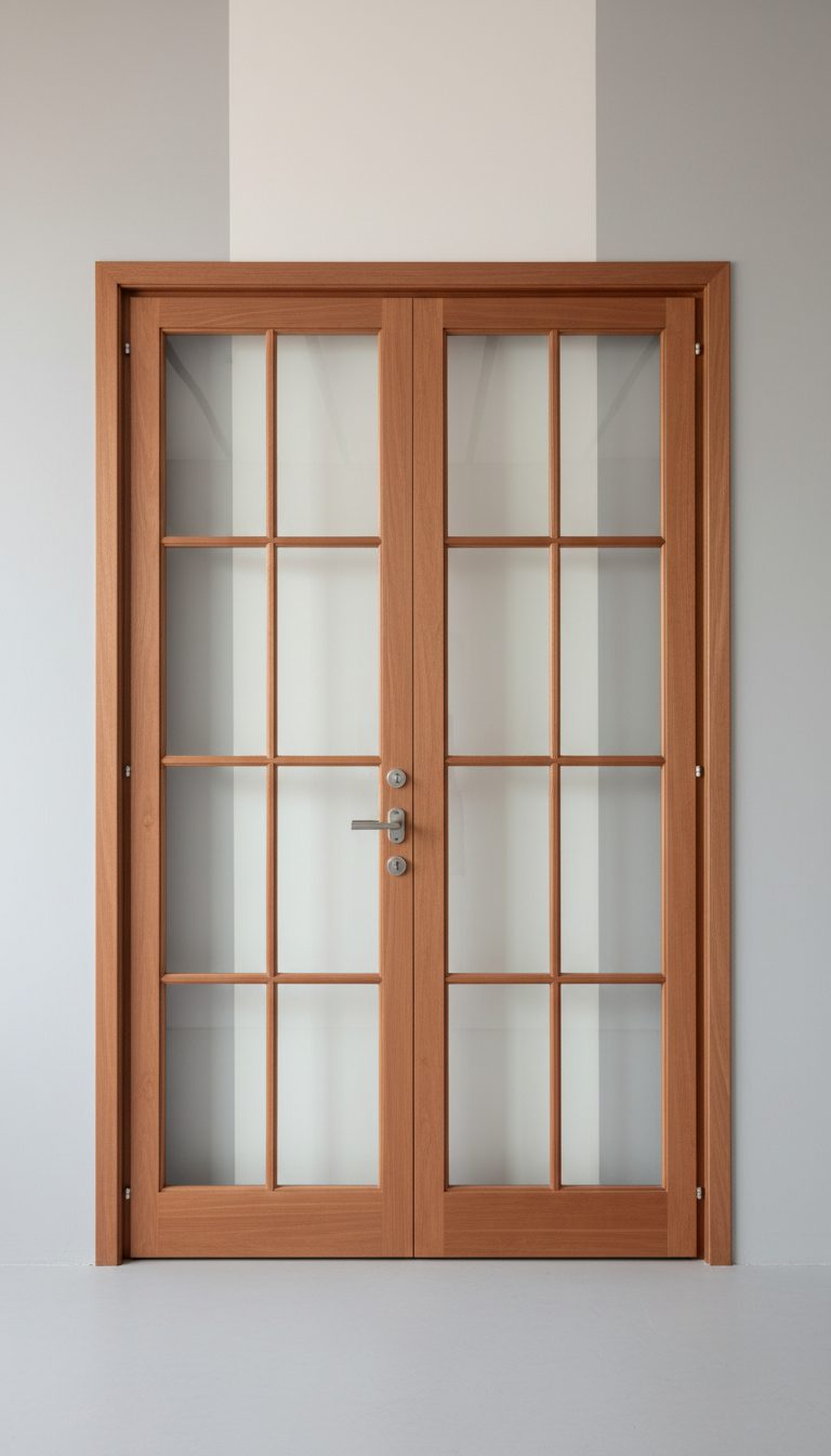 Hardwood-Framed Floor-to-Ceiling Window